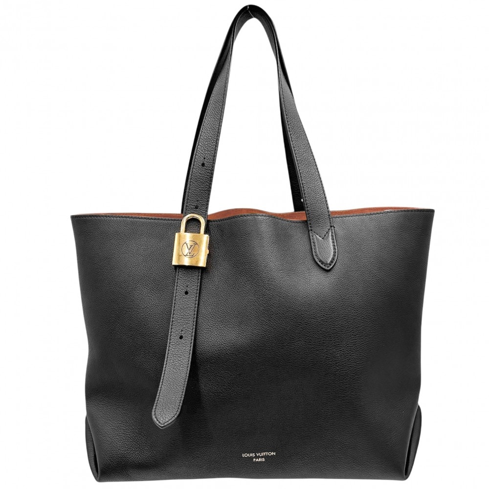 LOUIS VUITTON ルイヴィトン トートバッグ ロウキー・カバMM ハンドバッグ 肩掛け A4対応 かばん 鞄 ブラック M25341 レザー ノワール ゴールド金具 メンズ【中古品】