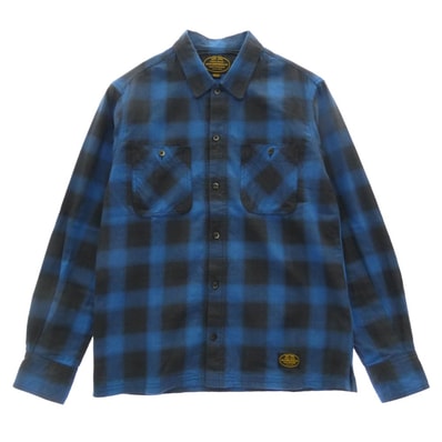 NEIGHBORHOOD ネイバーフッド 長袖シャツ 16SS 161ARNH-SHM04 B&C/C-SHIRT.LS オンブレ チェック 長袖 ネルシャツ ブルー系 ブラック系 M【中古】