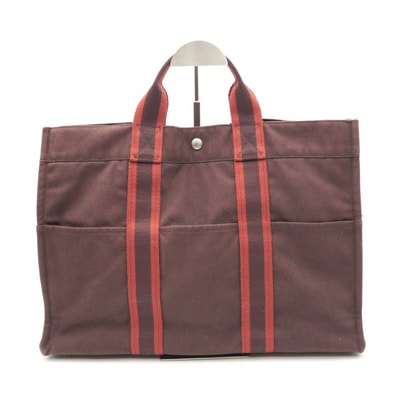 HERMES(エルメス)フールトゥMM ヴィンテージ ハンドバッグ トートバッグ ブラウン キャンバス レディース メンズ ユニセックス【中古】
