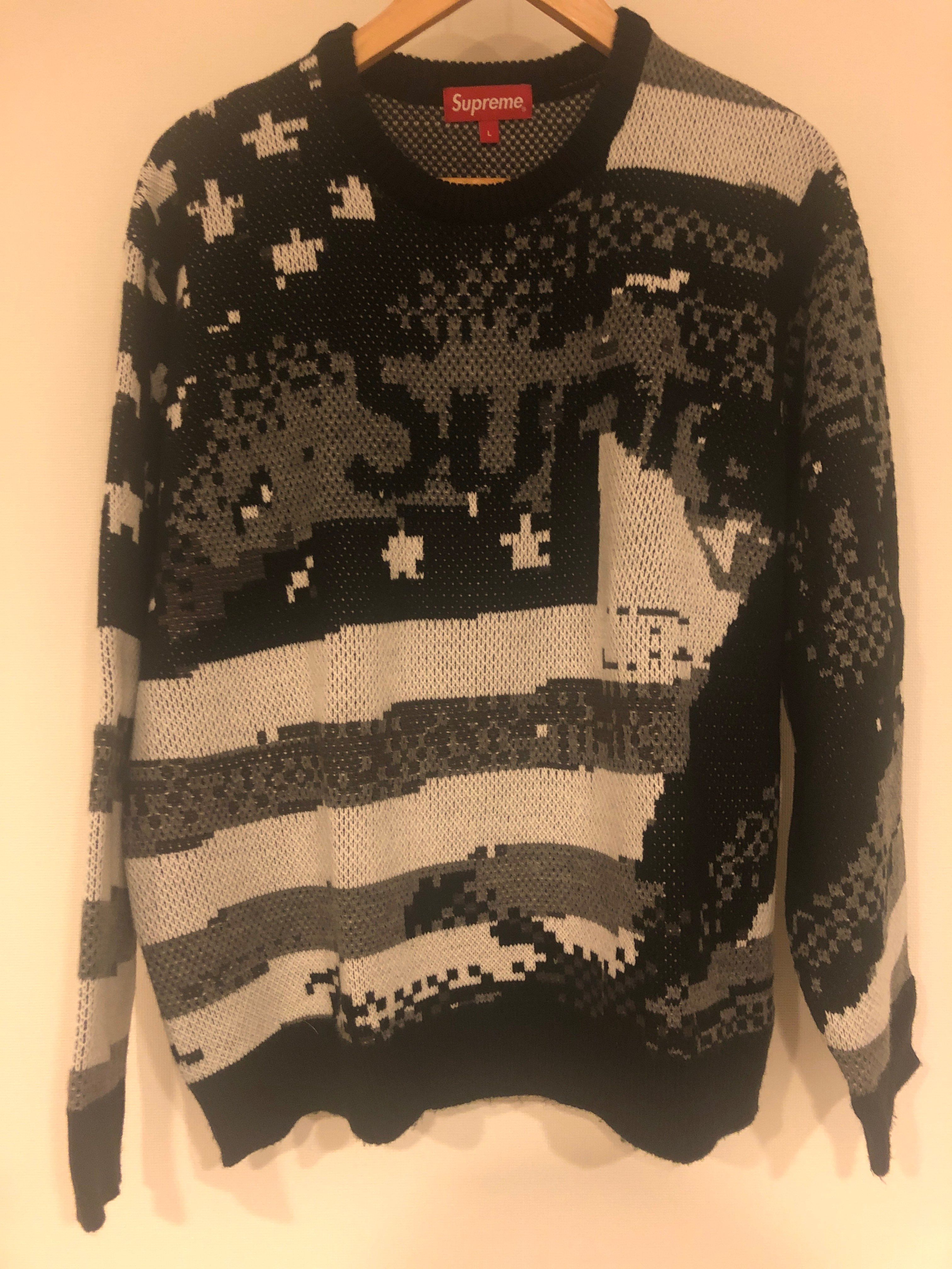 Supreme Digital Flag Sweater "Black"