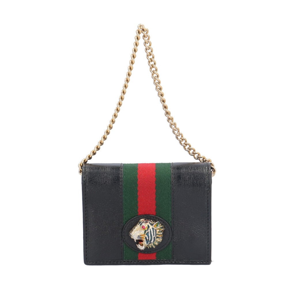 グッチ ラジャ 二つ折り財布 レザー 573790 レディース GUCCI  中古