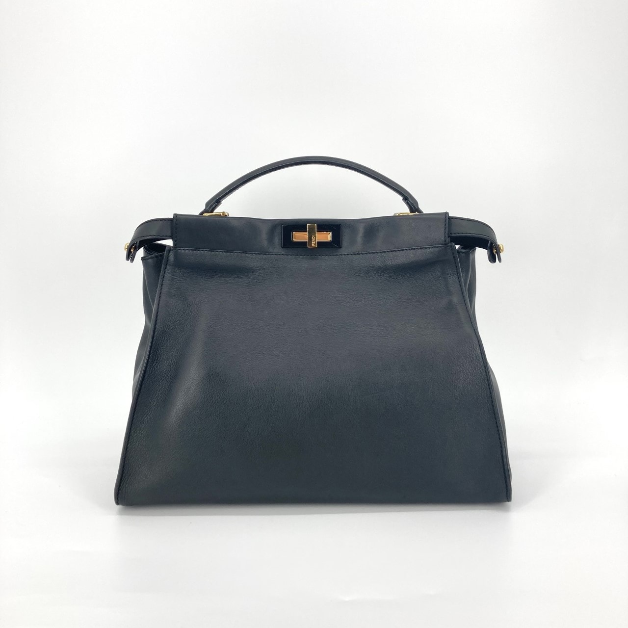 FENDI(フェンディ) ピーカブー 2way ターンロック ゴールド金具 8BN290 ハンドバッグ ブラック