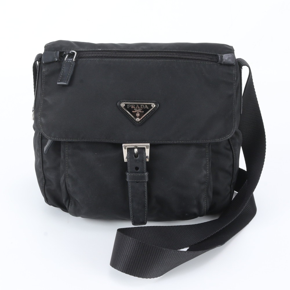 ■美品 プラダ テスート ナイロントライアングルロゴショルダーバッグ