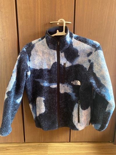 Supreme x The North Face Bleached Denim Print Fleece Jacket "Indigo"