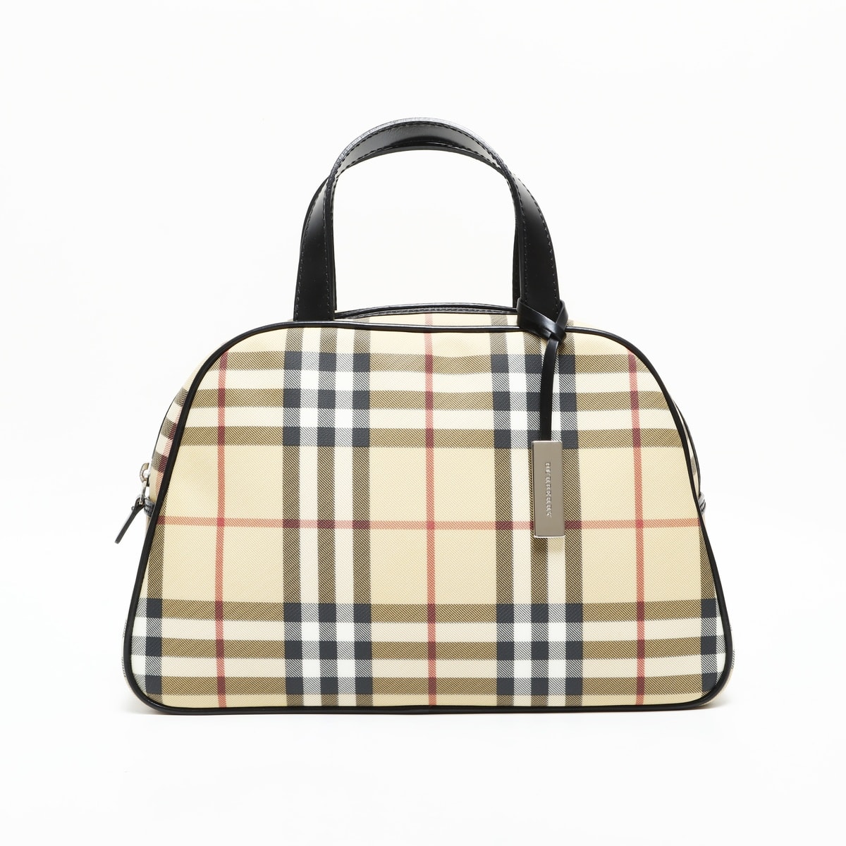 バーバリー BURBERRY ノバチェック PVC ボーリング バッグ ハンドバッグ【中古】