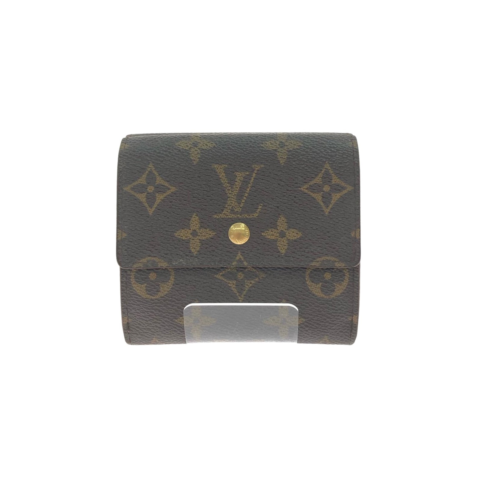 ▼▼LOUIS VUITTON ルイヴィトン レディース モノグラム Wホック ポルトモネ ビエ カルトクレディ ボタン難有 M61652 ブラウン