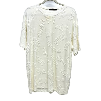 ルイヴィトン LOUIS VUITTON ロゴ タオリング シティー ラグラン アパレル トップス アパレル パイル 半袖Tシャツ コットン ホワイト