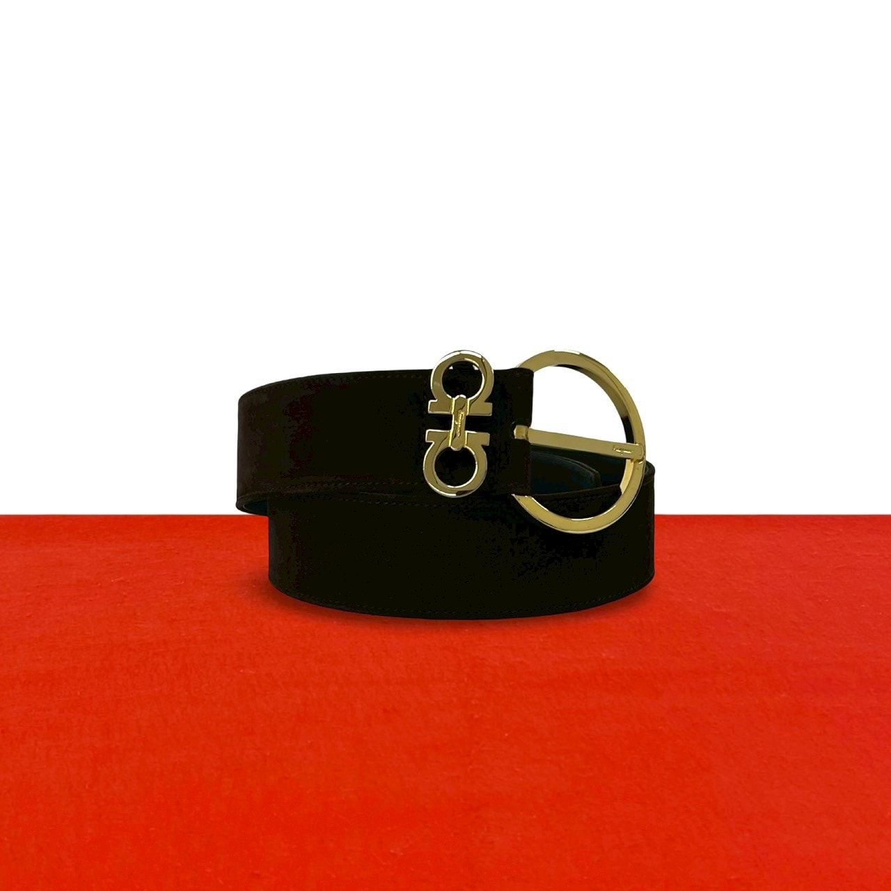Salvatore Ferragamo サルヴァトーレフェラガモ ガンチーニ スウェード ベルト ブラウン
 21956