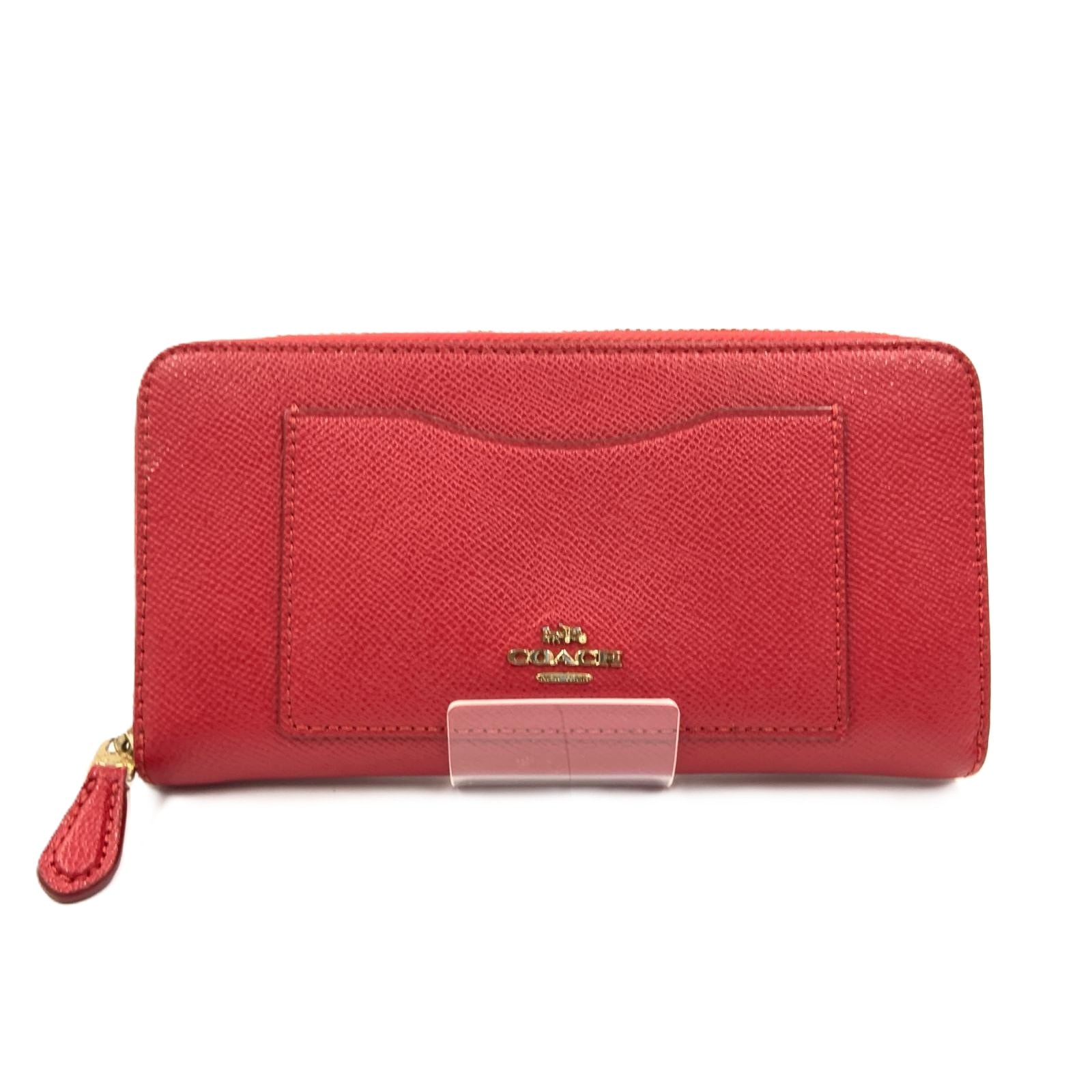 COACH コーチ アコーディオン ラウンドファスナー長財布  F54007 レッド