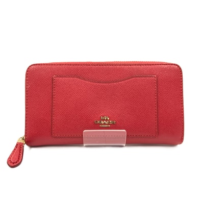 COACH コーチ アコーディオン ラウンドファスナー長財布 F54007 レッド