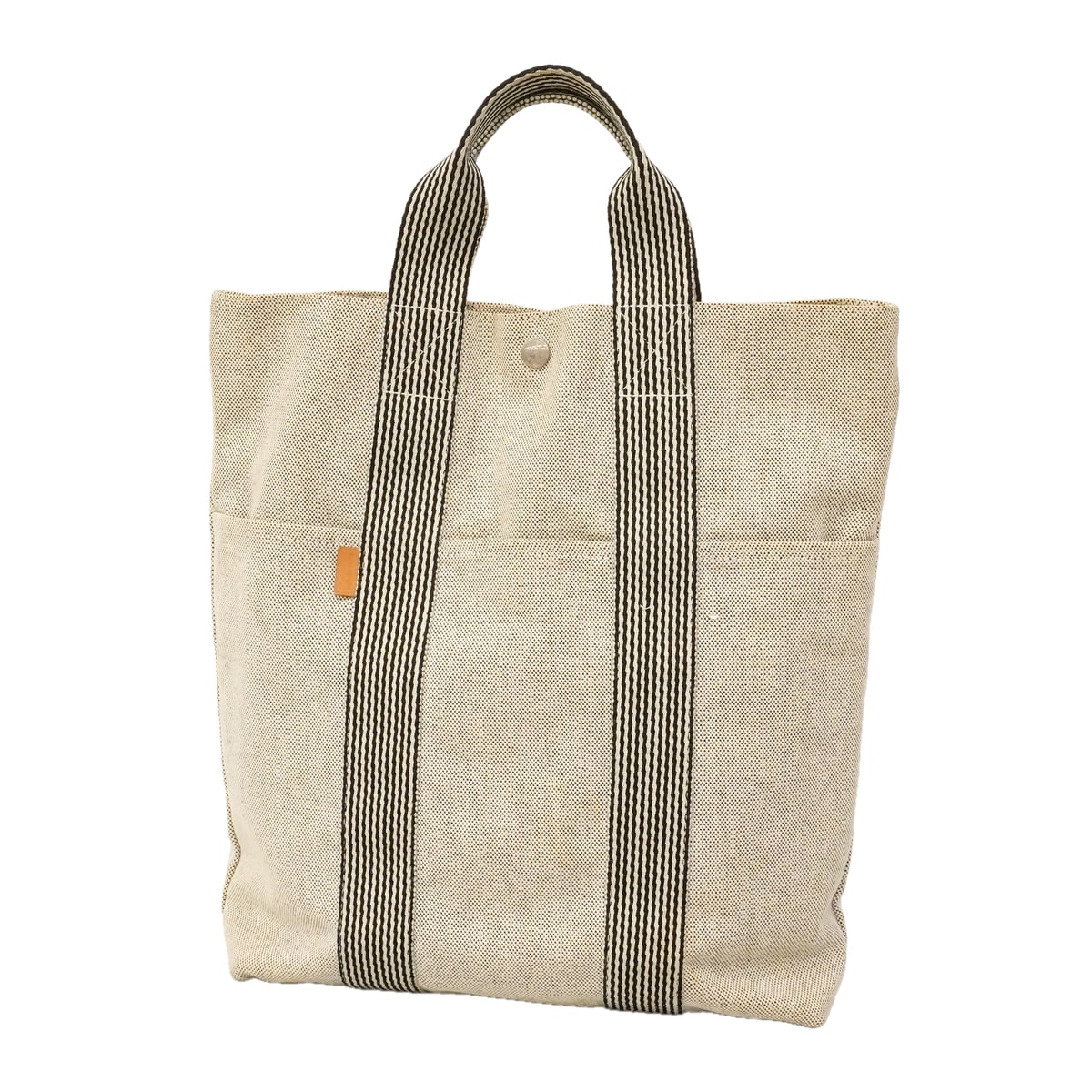 【6kd3364】エルメス トートバッグ ニューフールトゥカバス トワルアッシュ ブラック シルバー金具【中古】レディース