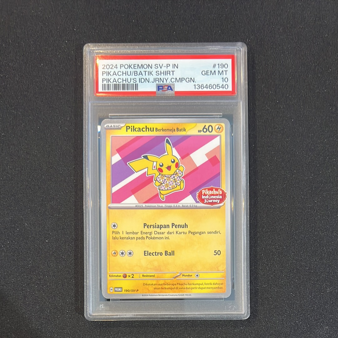 PSA10バティックシャツを着たピカチュウ (フラワーピカチュウ柄) P