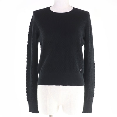 極美品 シャネル ニット ブラック レディース 38 P75335K10778