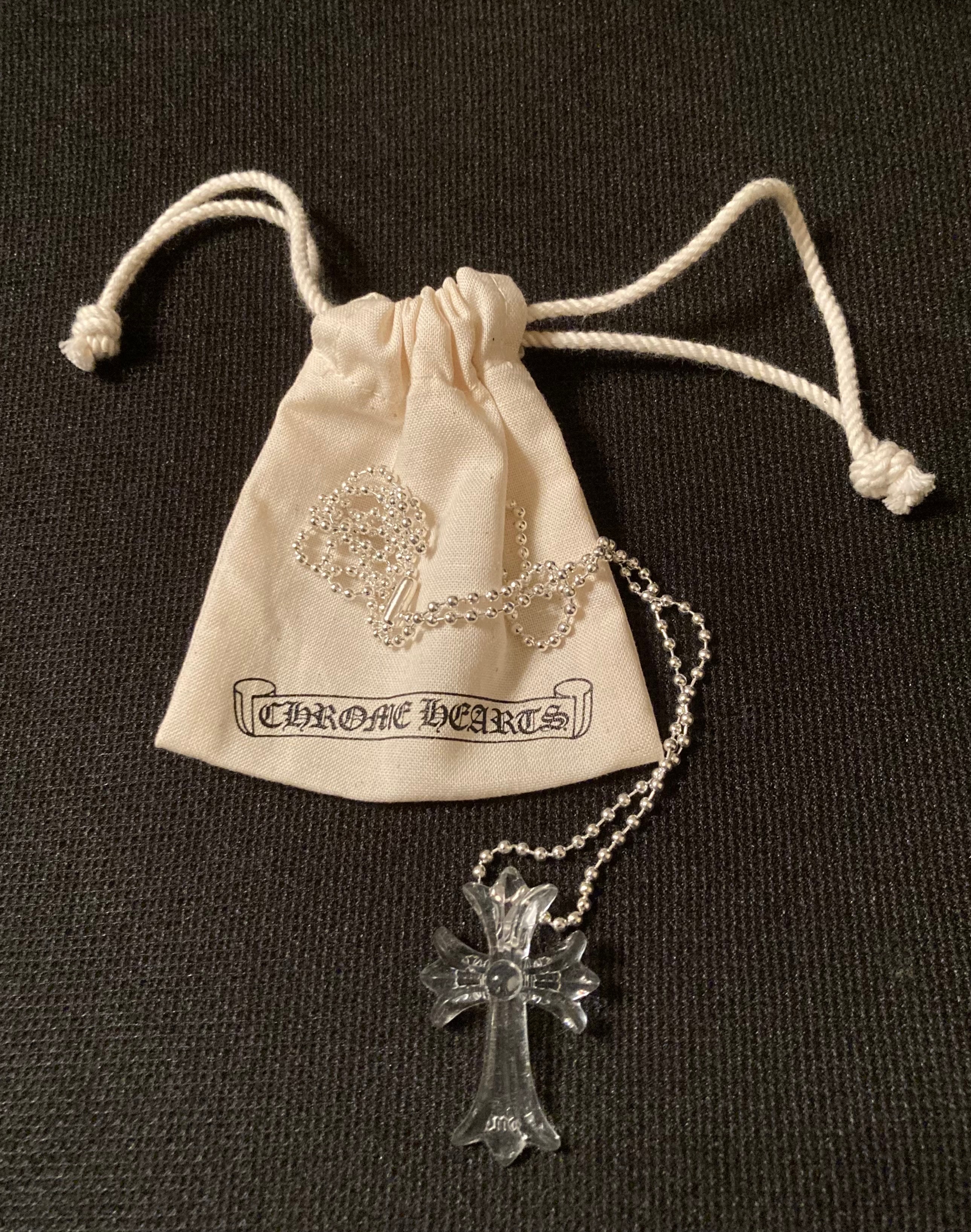 アクセサリー Chrome Hearts Rubber Small CH Cross Chrome Hearts Rubber Silichrome CH Cross Pendant Necklace - Blue