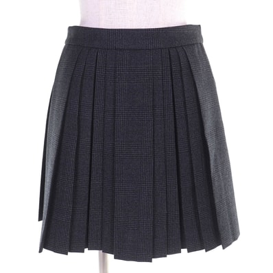 極美品 セリーヌ プリーツスカート グレンチェック 34 2J066213F