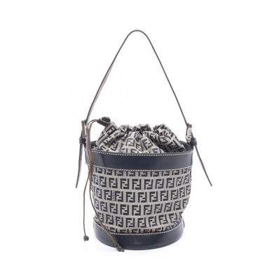 フェンディ FENDI ズッキーノ ショルダーバッグ バッグ キャンバス レザー レディース ネイビー系 / グレー系 16325 【中古】