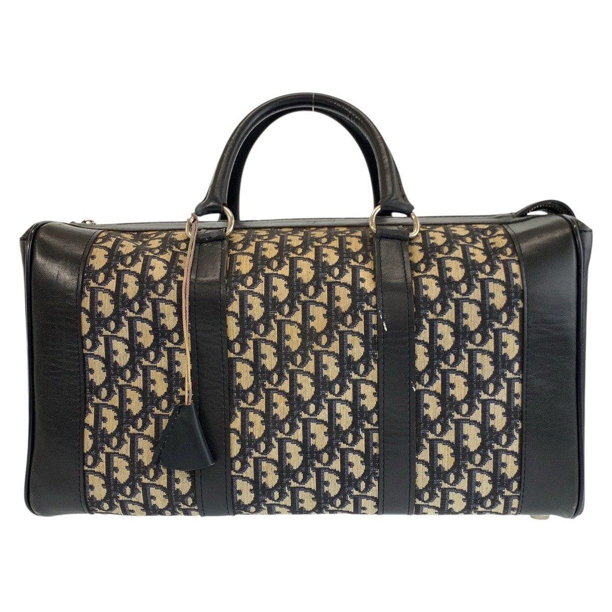 Christian Dior クリスチャンディオール ヴィンテージ トロッター ネイビー シルバー金具 キャンバス レザー/ ボストンバッグ ハンドバッグ 602809 【中古】