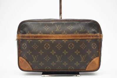 LOUIS VUITTON ルイ・ヴィトン モノグラム コンピエーニュ28 M51845 クラッチバッグ ブラウン コーティングキャンバス レディース