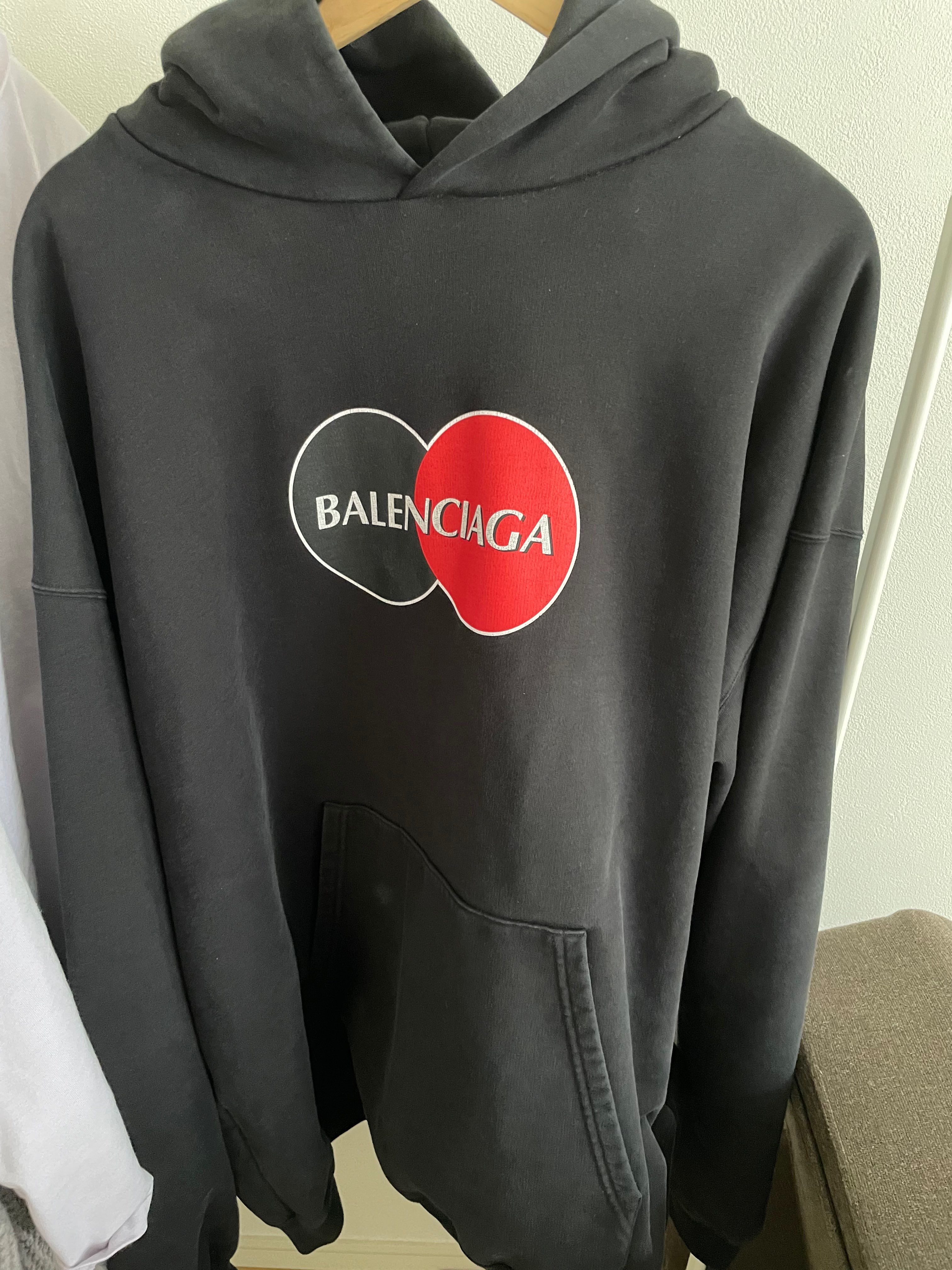 BALENCIAGA CREDIT CARD LOGO HOODY(BLACK)