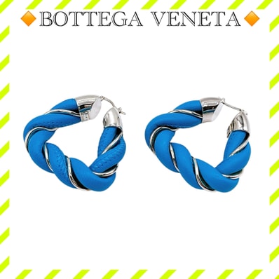 美品 ボッテガヴェネタ 925 トライアングル ピアス 青 ブルー レディース
