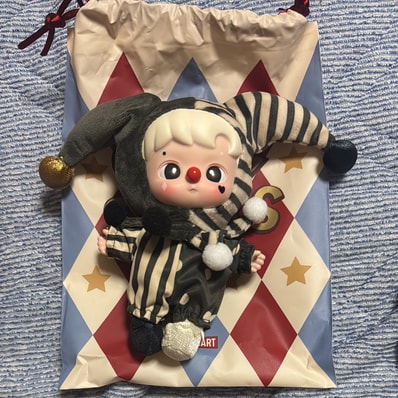 POP MART WHY SO SERIOUS Series-Vinyl Plush Pendant Silver Mist Clown (HACIPUPU)