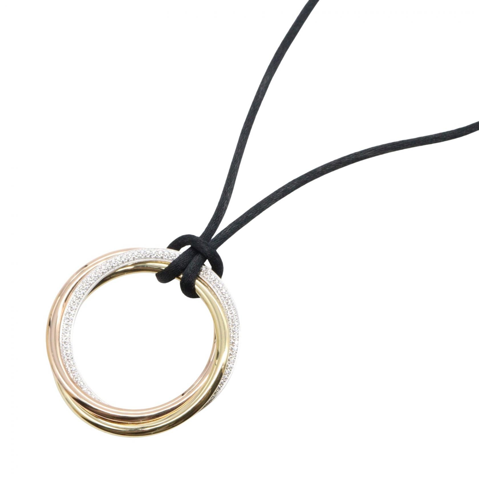 カルティエ CARTIER トリニティ ダイヤ コード ネックレス ネックレス ジュエリー K18(イエローゴールド) K18WG(ホワイトゴールド) K18PG(ピンクゴールド) / ダイヤモンド レディース ゴールド系 / シルバー系