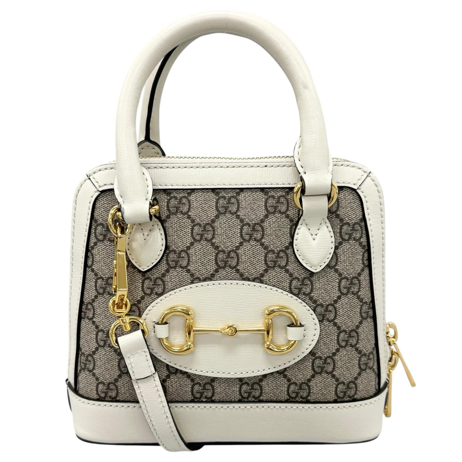 美品 GUCCI グッチ ホースビット 1955 640716 ショルダーバッグ GGスプリームキャンバス ベージュ レディース【中古】