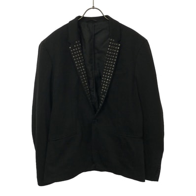 ZARA MAN ザラマン スタッズ付 サイドベンツ テーラードジャケット XL ブラック