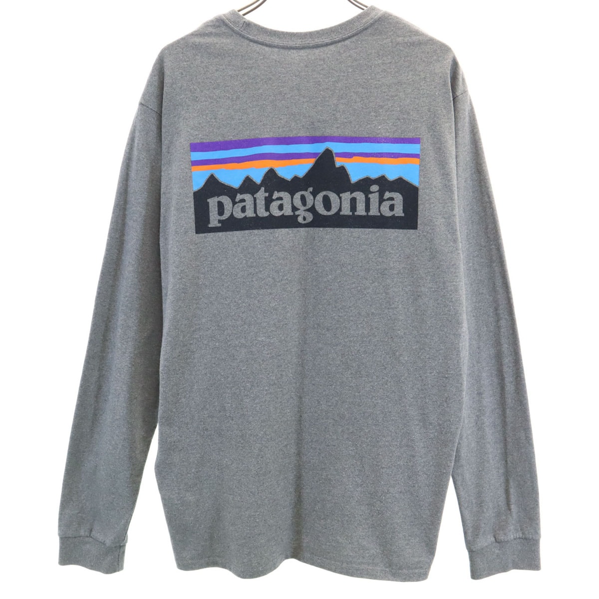 patagonia パタゴニア バックロゴ 長袖 Tシャツ S グレー 38518FA20 アウトドア ロンT