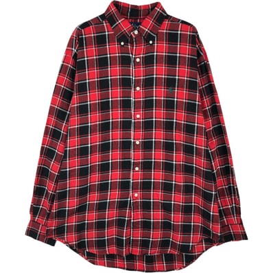 古着 ラルフローレン Ralph Lauren BLAIRE 長袖 ボタンダウン ライトネルチェックシャツ メンズM相当/eaa672825
