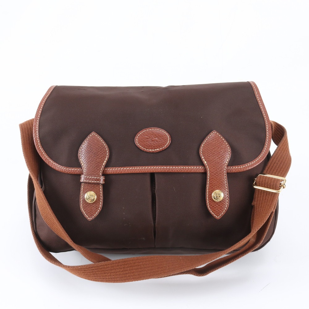 ■美品 ロンシャン ショルダーバッグ レザー×ナイロン