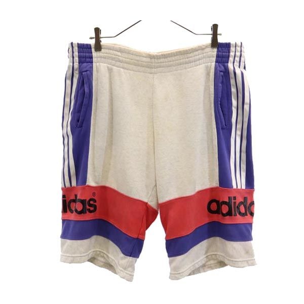 adidas アディダス ヴィンテージ デサント製 プリント スウェット ショートパンツ O グレー系