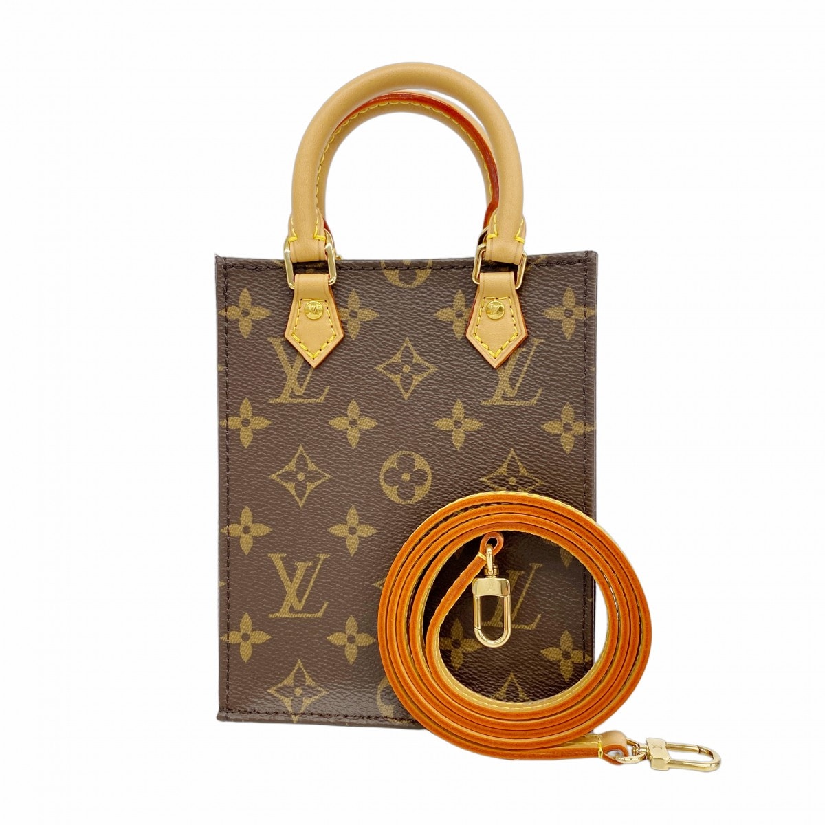 【6dd4560】ルイヴィトン ハンドバッグ モノグラム プティットサックプラ M69442 ブラウン 2wayバッグ【中古】レディース