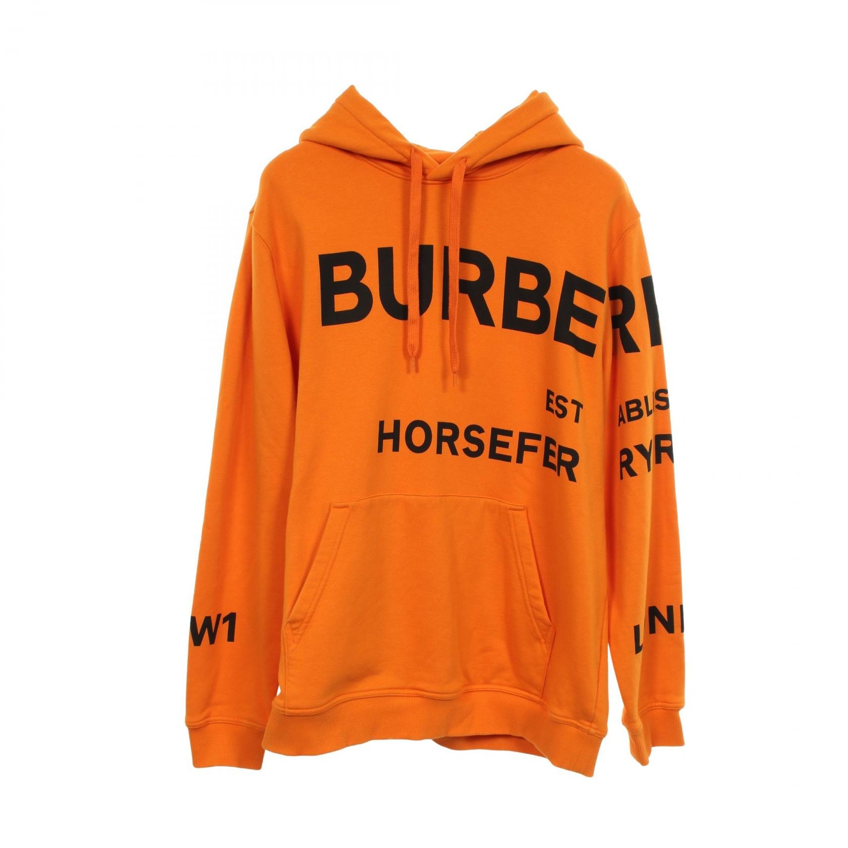 バーバリー BURBERRY ホースフェリー パーカー 衣料品 トップス コットン メンズ オレンジ系 【中古】