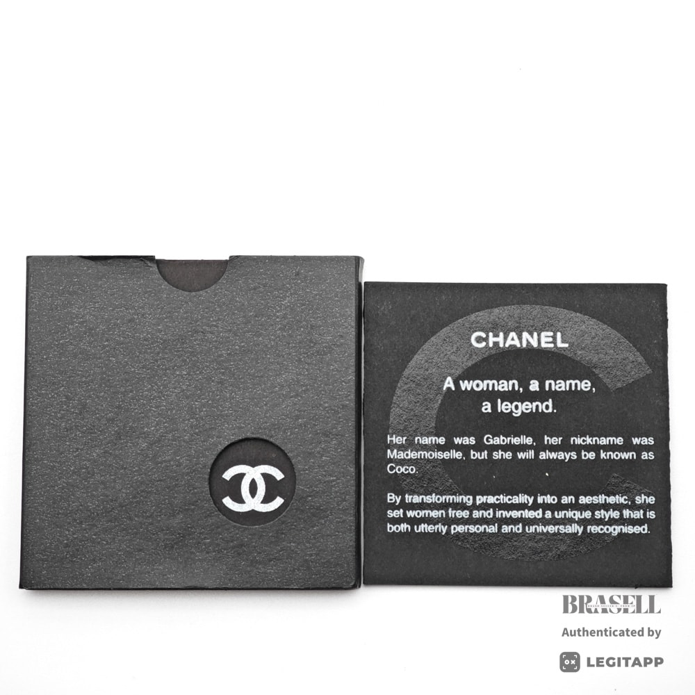K3】シャネル☆バレッタ パンチングココマーク ロゴ 黒革 CHANEL