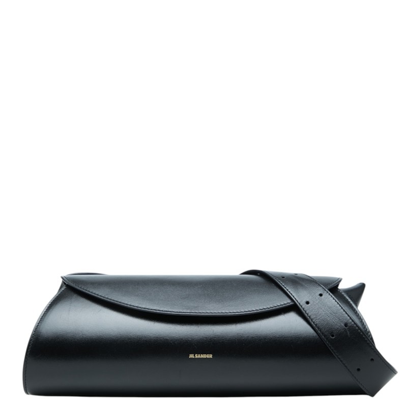ジルサンダー グランデ ショルダーバッグ ブラック レザー レディース JIL SANDER 中古
