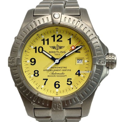 BREITLING ブライトリング アベンジャー シーウルフ デイト E17370 イエロー 自動巻き メンズ 腕時計 箱・ギャランティ有