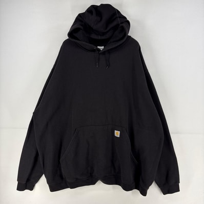 古着 カーハート Carhartt スウェット プルオーバー ワンポイント ロゴ 大きいサイズ 3XL ブラック 無地 メンズ