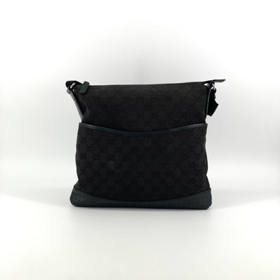 GUCCI(グッチ) GGキャンバス パンチングレザー 145357 ショルダーバッグ ブラック×シルバー