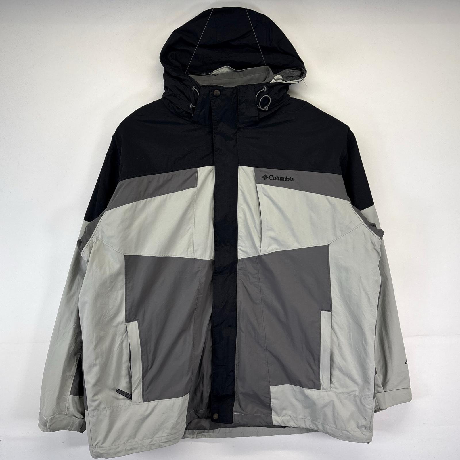 古着 コロンビア Columbia マウンテンパーカー 大きいサイズ アンサンブル フルジップ OMINI-TECH アウトドア  ブラック メンズ