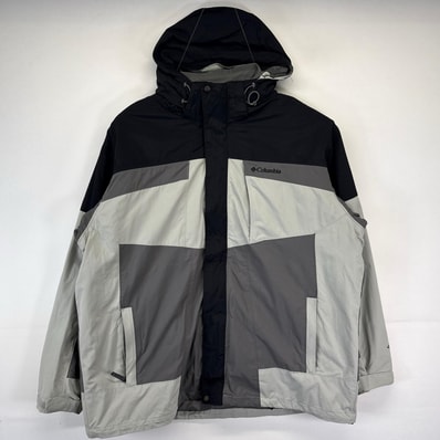 古着 コロンビア Columbia マウンテンパーカー 大きいサイズ アンサンブル フルジップ OMINI-TECH アウトドア ブラック メンズ
