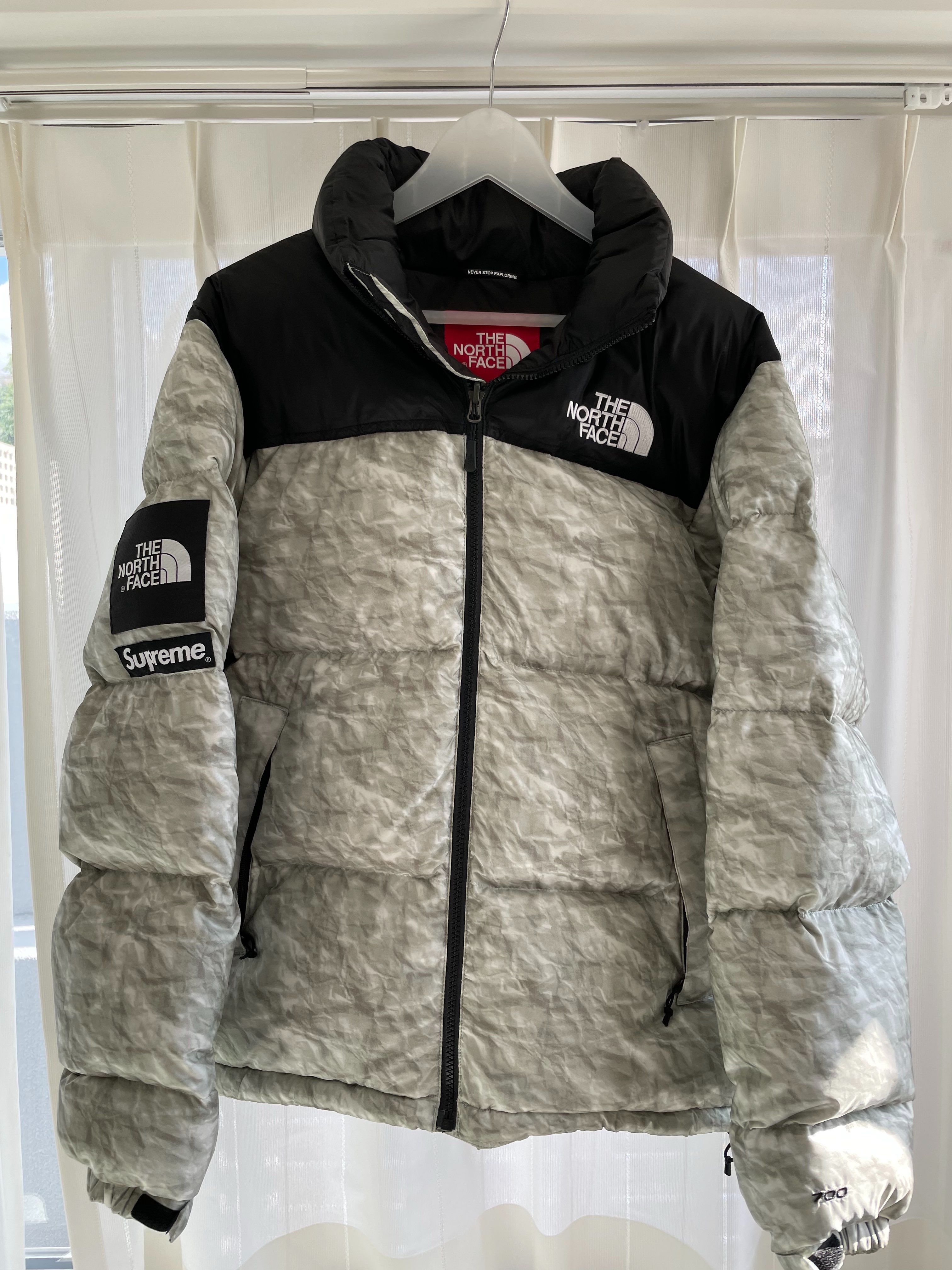 Supreme x The North Face Nuptse Jacket "White Paper Print"