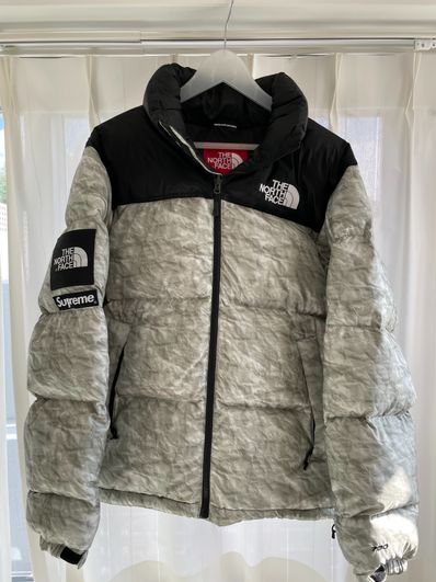 Supreme x The North Face Nuptse Jacket "White Paper Print"