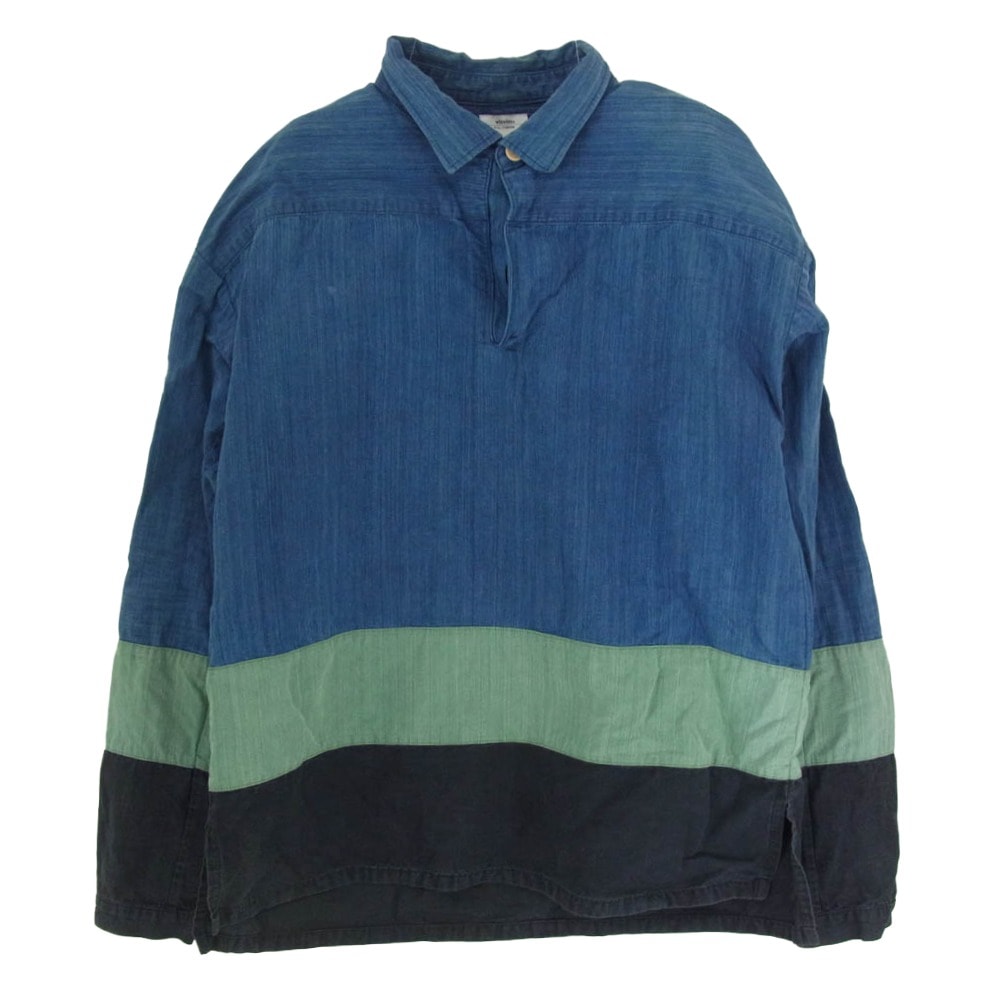 VISVIM ビズビム 長袖シャツ 16SS 0116105011018 KERCHIEF BORDER TUNIC プルオーバー シャツ インディゴブルー系 2【中古】