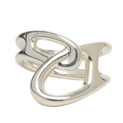 エルメス シェーヌダンクル パンク リング 指輪 #54 SV925 シルバー レディース HERMES 中古