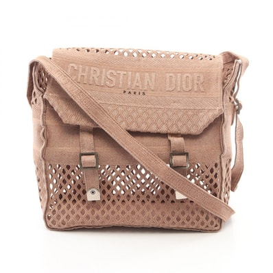 ディオール Dior DIOR CAMP メッシュ メッセンジャーバッグ ショルダーバッグ バッグ キャンバス レディース ピンク系 【中古】