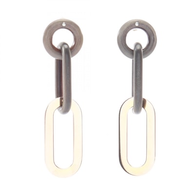エルメス HERMES ピアス ジュエリー GP(ゴールドメッキ) バッファローホーン ゴールド レディース グレー系 / ゴールド系 【中古】
