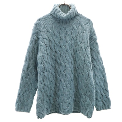 L.L.Bean エルエルビーン 90s オールド 3D 長袖 タートルネック セーター S ブルー系 ニット アウトドア