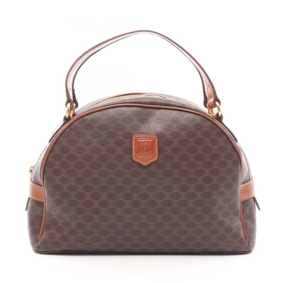 セリーヌ CELINE マカダム ハンドバッグ バッグ PVCコーティングキャンバス レザー レディース ブラウン系 / ベージュ系 【中古】