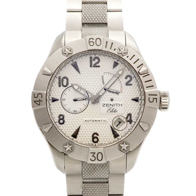 ★最終価格★SALE【6wdb0167】ゼニス デファイクラシックパワーリザーブ 03.0516.685/01.M516 シルバー文字盤【中古】腕時計 メンズ